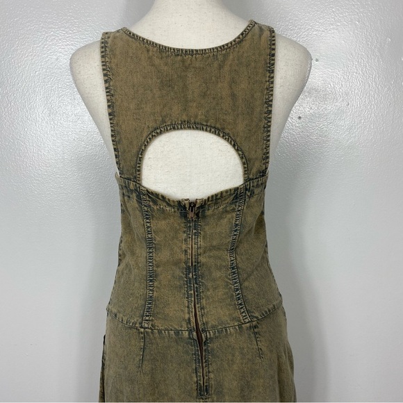 Free People Tencel Washed Apron Dress Sz XS - Picture 4 of 11